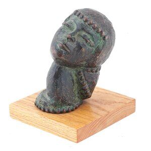 Bronze Sculpture "Woman in a Headdress" Clara Shainess circa 1940’s